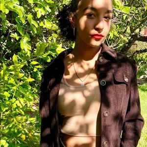 Vintage 1990s Escada Corduroy and Leather Jacket